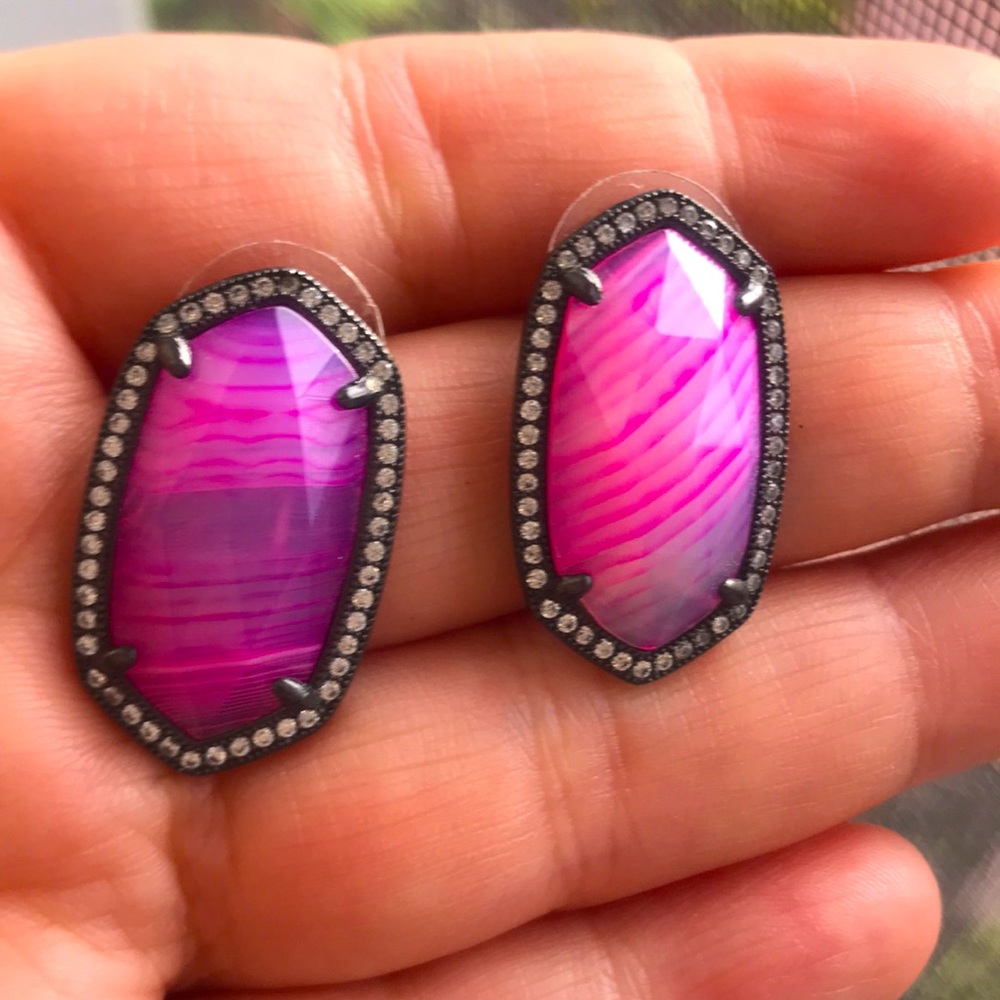 Ks Elsie earrings pink agate